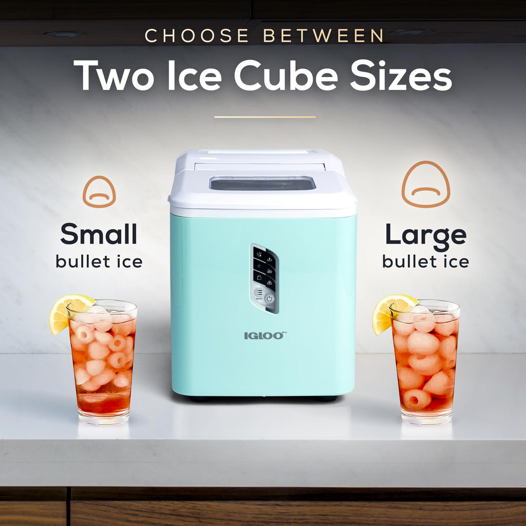 Igloo Premium Self-Cleaning Countertop Ice Maker Machine, Handled Portable Ice Maker, Produces 26 lbs. in 24 hrs. with Ice Cubes Ready in 6-8 Minutes, Comes with Ice Scoop and Basket Jansha Store