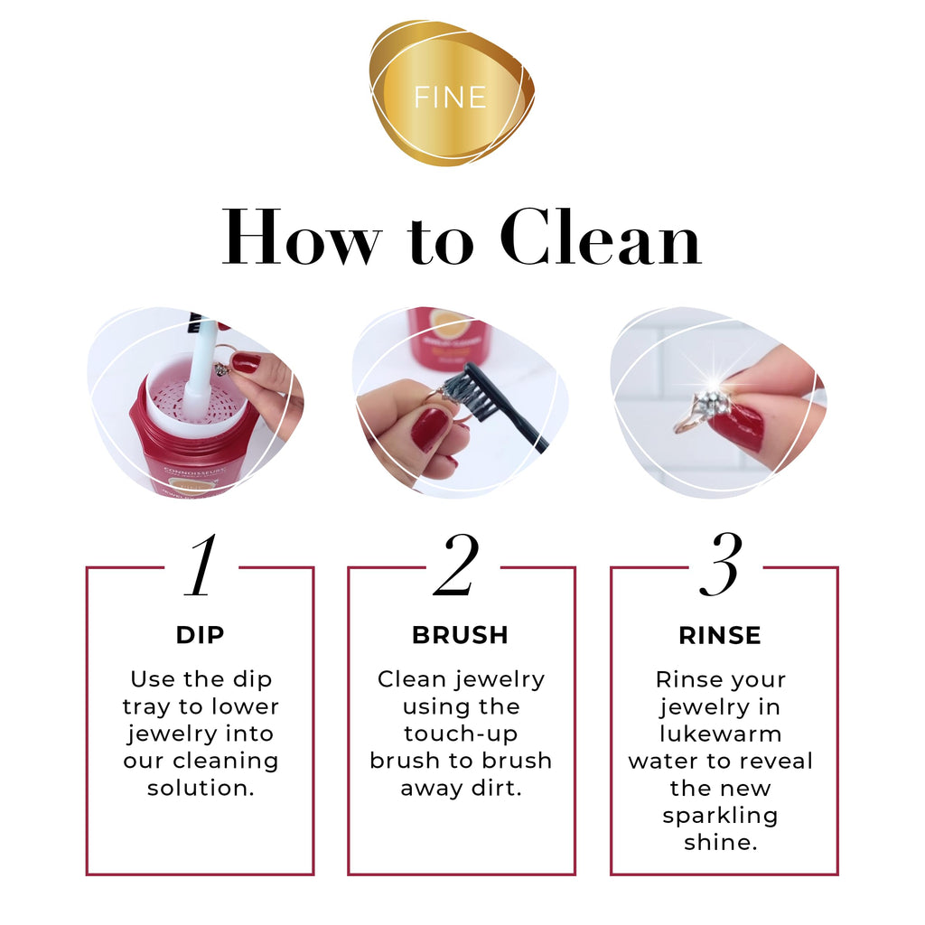 CONNOISSEURS Premium Edition Jewelry Cleaner, Value Size 9.6oz - Pick from Fine, Silver or Delicate Jewelry Cleaner Jansha Store