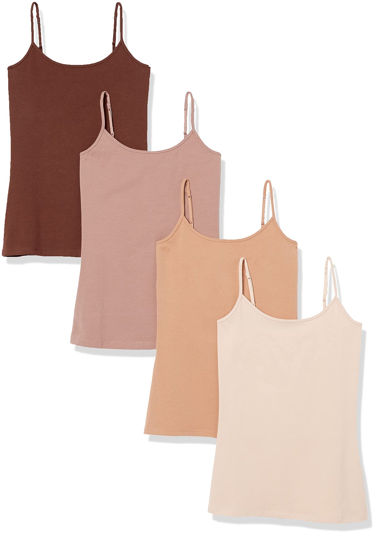 Women's slim-fit camisole folded flat to show the slim cut and soft texture