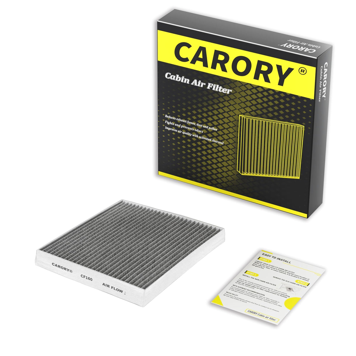 CARORY Cabin Air Filter w/Activated Carbon for Honda Accord 2003–2022, Civic 2006–2015, CR-V 2007–2016, Odyssey 2005–2017, Pilot 2009–2022, Ridgeline 2006–2025, Acura MDX 2007–2020, and More, CF134 Jansha Store