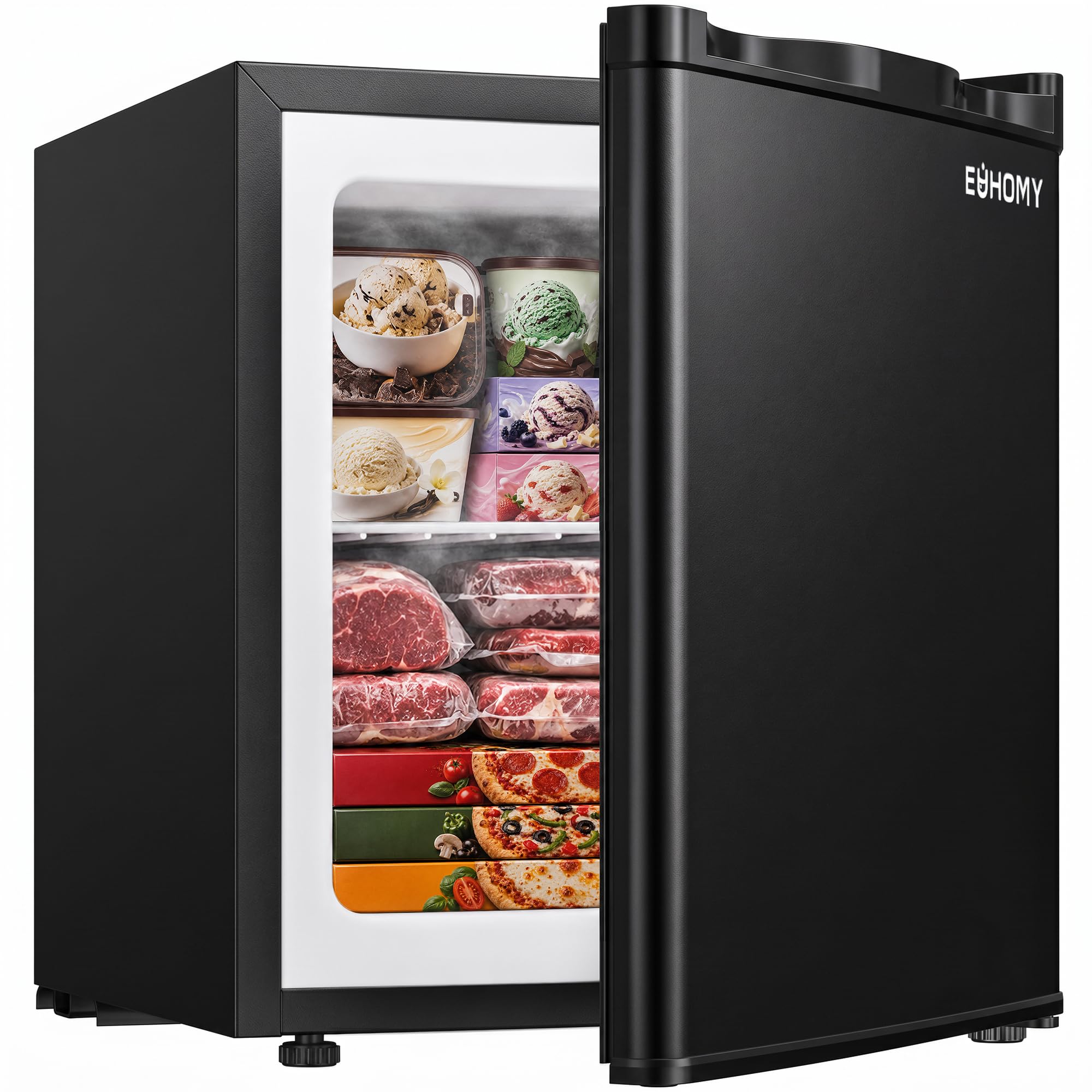 EUHOMY 2.1 Cu.ft Upright Freezer, Reversible Door Mini Freezer, Silver Jansha Store
