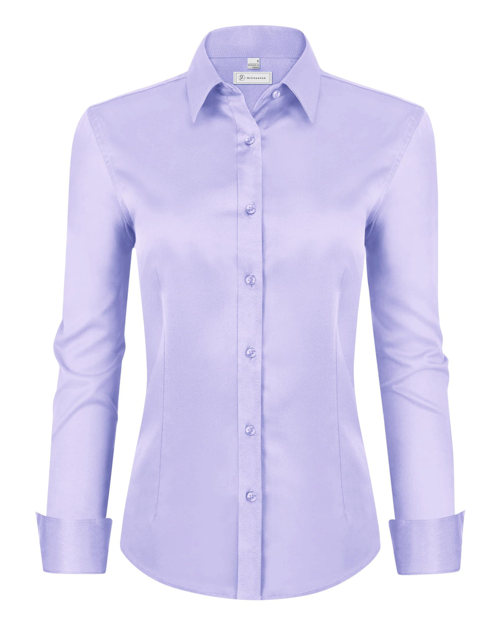siliteelon Womens Classic-Fit Dress Shirts Long Sleeve Button Down Wrinkle-Free Stretch Solid Casual Work Office Blouse Top Jansha Store
