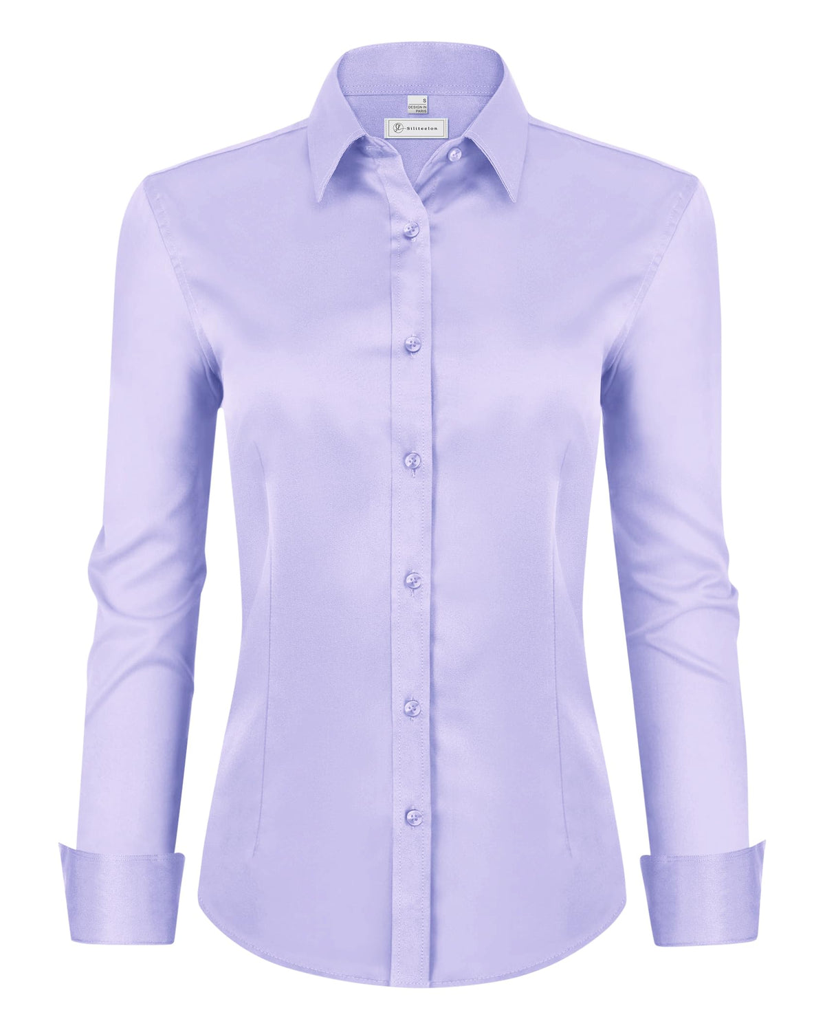 siliteelon Womens Classic-Fit Dress Shirts Long Sleeve Button Down Wrinkle-Free Stretch Solid Casual Work Office Blouse Top Jansha Store