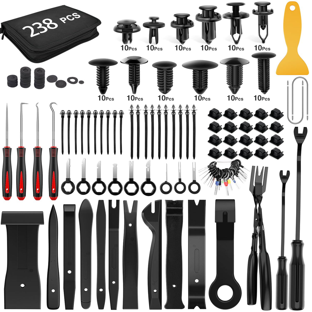 GOOACC 240PCS Bumper Retainer Clips Car Plastic Rivets Fasteners Push Retainer Kit 12 Popular Sizes Auto Push Pin Rivets Set -Door Trim Panel Fender Clips for GM Ford Toyota Honda Chrysler Jansha Store