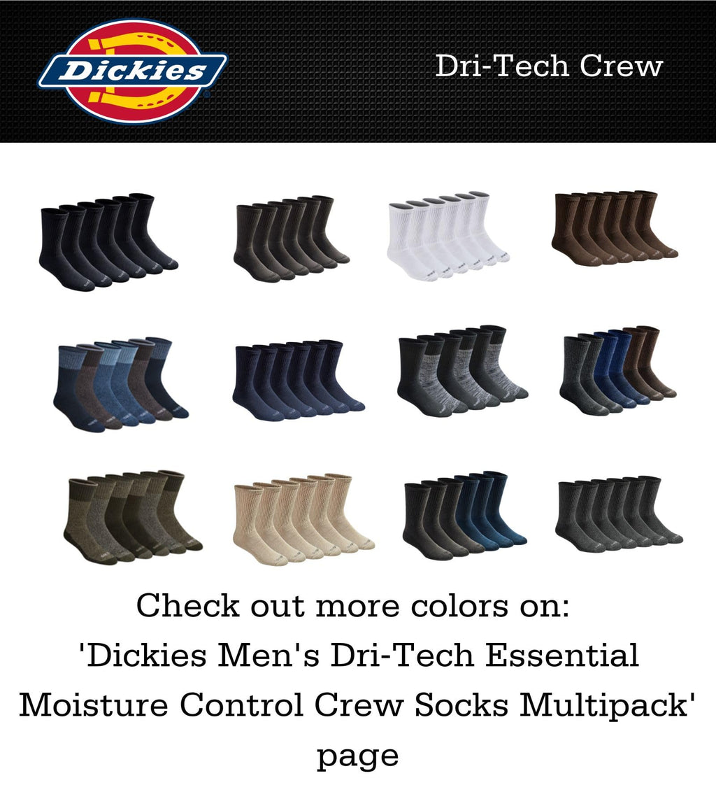 Dickies Dri-tech crew socks in navy, angled view of cuff and heel construction