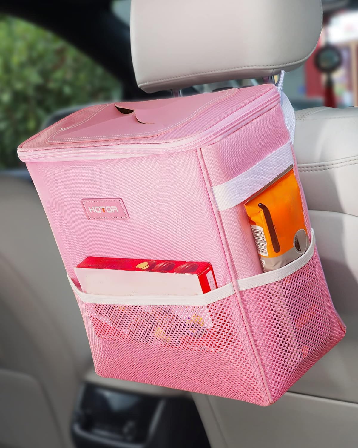 HOTOR Car Trash Can, Leakproof Car Organizer, 2-Gallon, Black Jansha Store