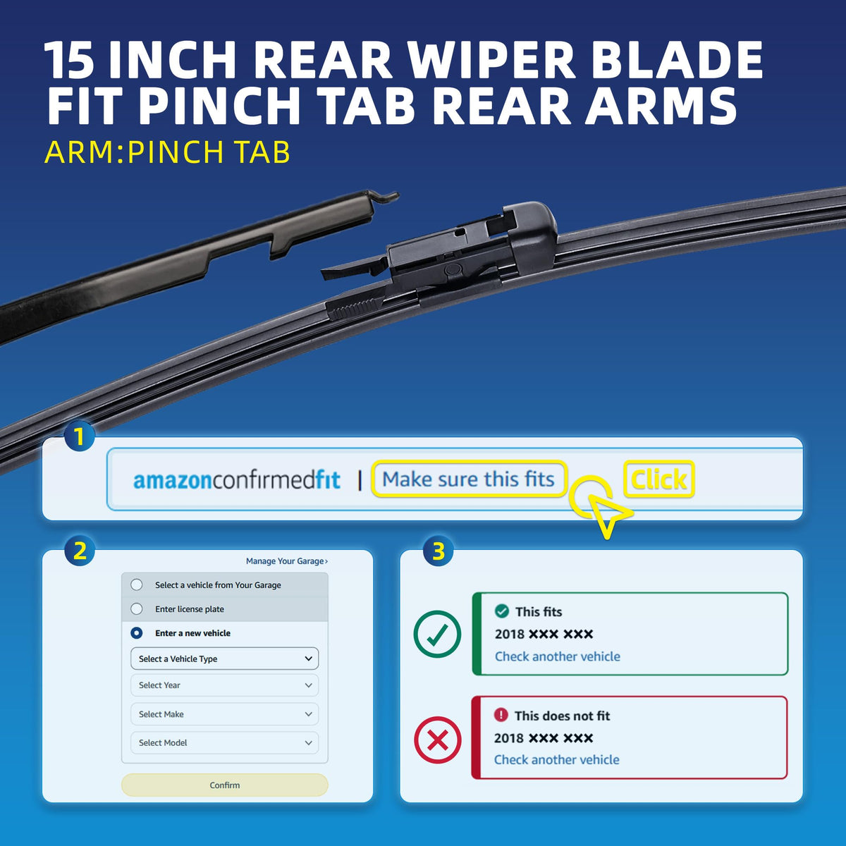 5 PLUS RearQuiet 12 Inch Rear Wiper Blade,OEM Replacement Rear Window Wiper Jansha Store