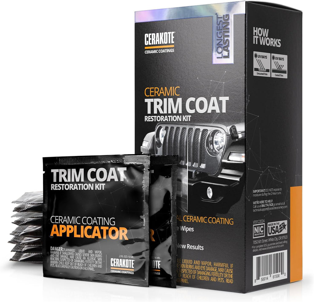 CERAKOTE® Ceramic Trim Coat Kit - Quick Plastic Trim Restorer - Ceramic Coating Guaranteed Restoration to Last Over 200 Washes – A Ceramic Coating, Not a Dressing Jansha Store