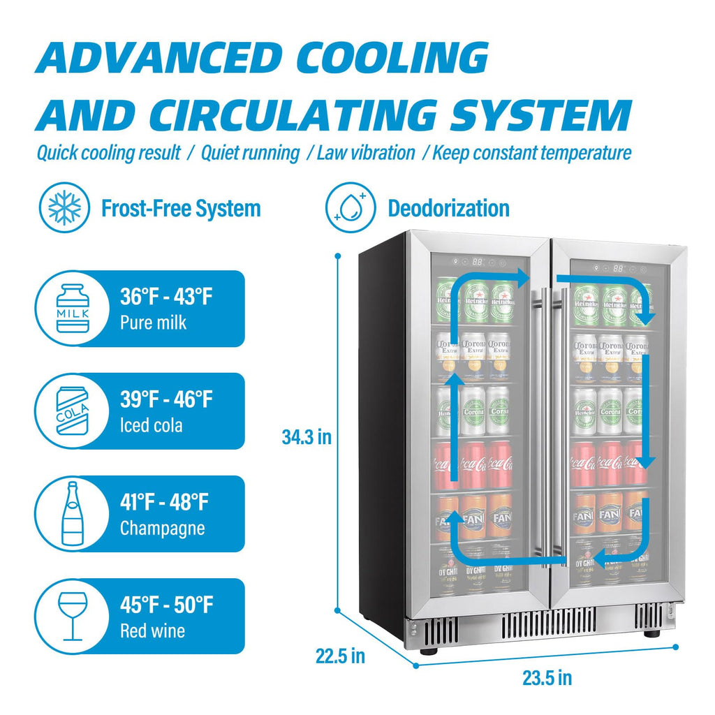 DOGHLY 1.7 Cu.ft Mini Fridge Glass Door, 72 Cans Beverage Refrigerator Jansha Store