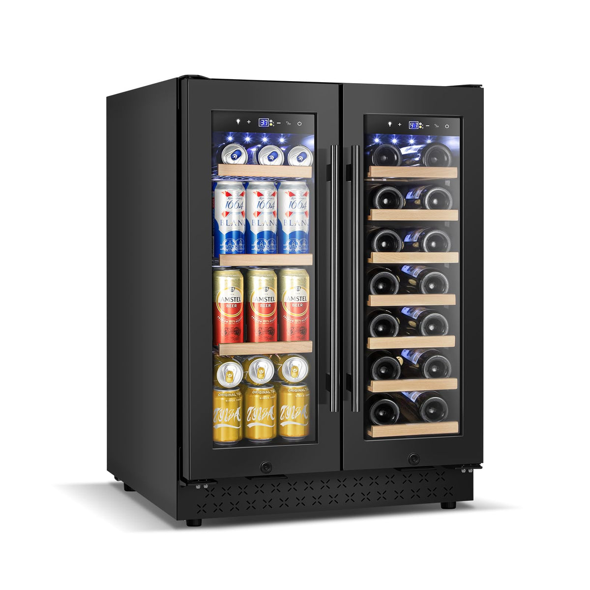 24 Inch Upgraded Dual Zone Wine and Beverage Refrigerator Cooler Jansha Store