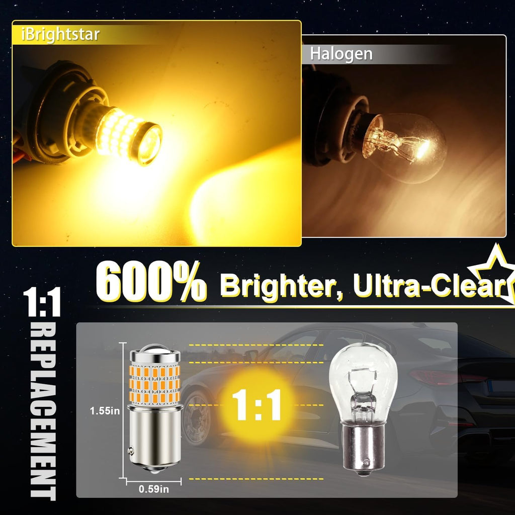iBrightstar 3157 LED Bulb White, 4157 3156 LED Reverse Light Bulbs Super Bright for Tail Brake Lights Backup Lights Turn Signal Lights, 2 Pack Jansha Store