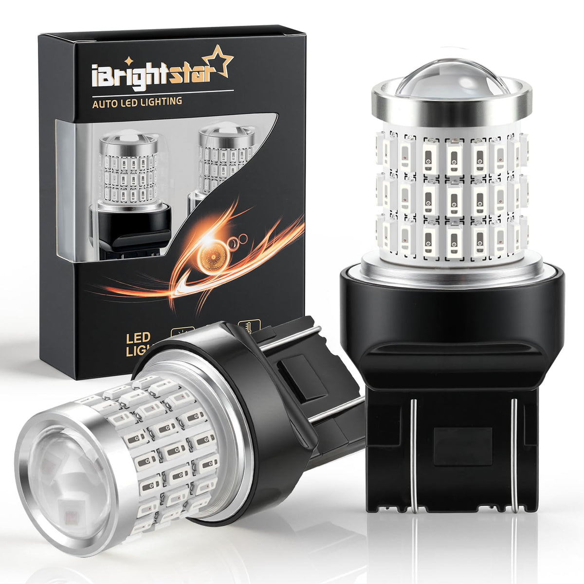 iBrightstar 3157 LED Bulb White, 4157 3156 LED Reverse Light Bulbs Super Bright for Tail Brake Lights Backup Lights Turn Signal Lights, 2 Pack Jansha Store