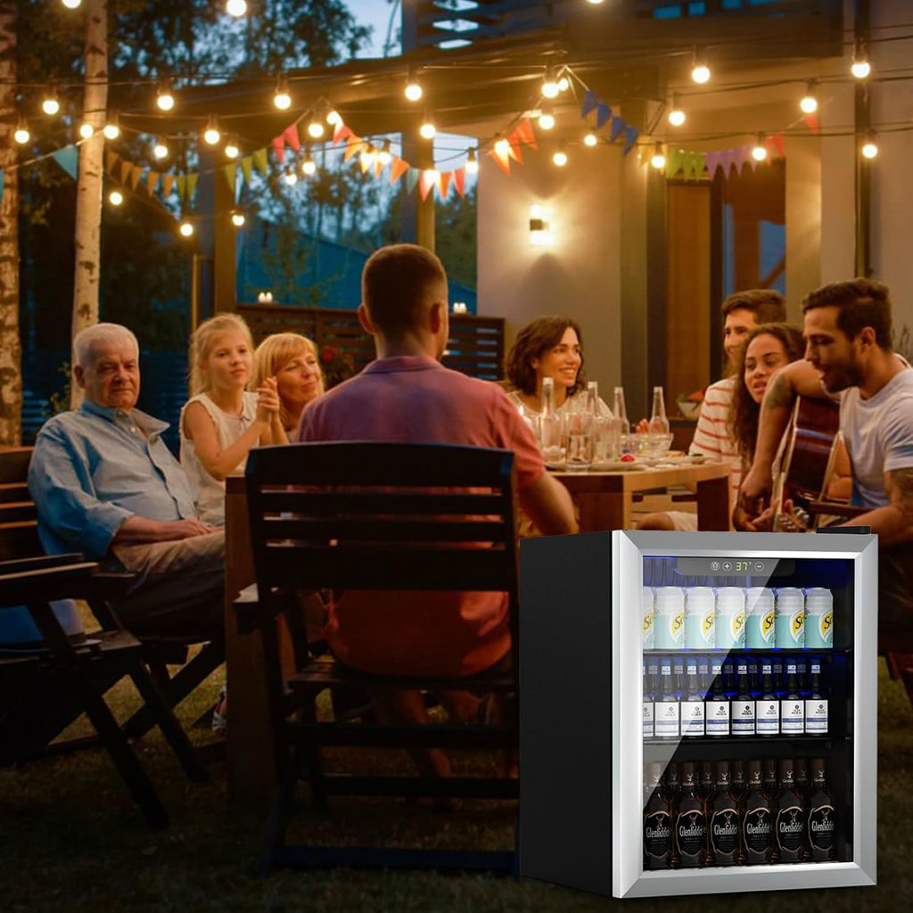 DOGHLY 1.7 Cu.ft Mini Fridge Glass Door, 72 Cans Beverage Refrigerator Jansha Store