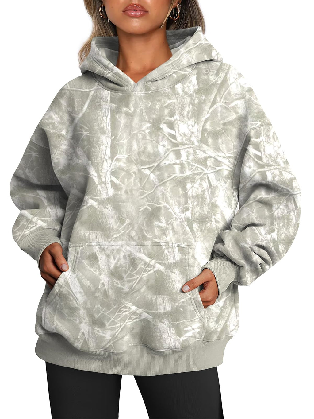 Close-up of the soft interior fabric inside the women's hoodie hood