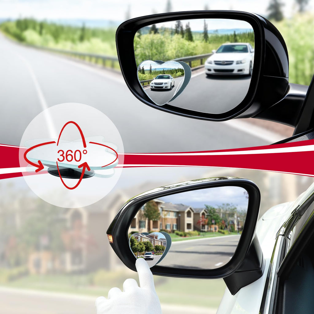 LivTee Blind Spot Mirror, 2" Round HD Glass Frameless Convex Rear View Mirrors Exterior Accessories with Wide Angle Adjustable Stick for Car SUV and Trucks, Pack of 2 Jansha Store