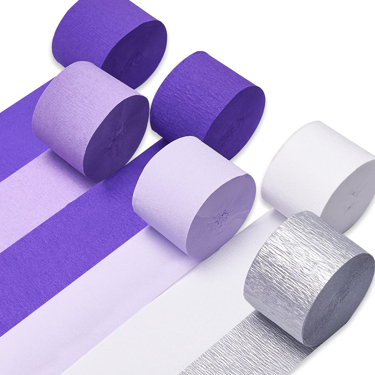 PartyWoo Pastel Crepe Paper Streamers 6 Rolls 492 FT Streamers Jansha Store