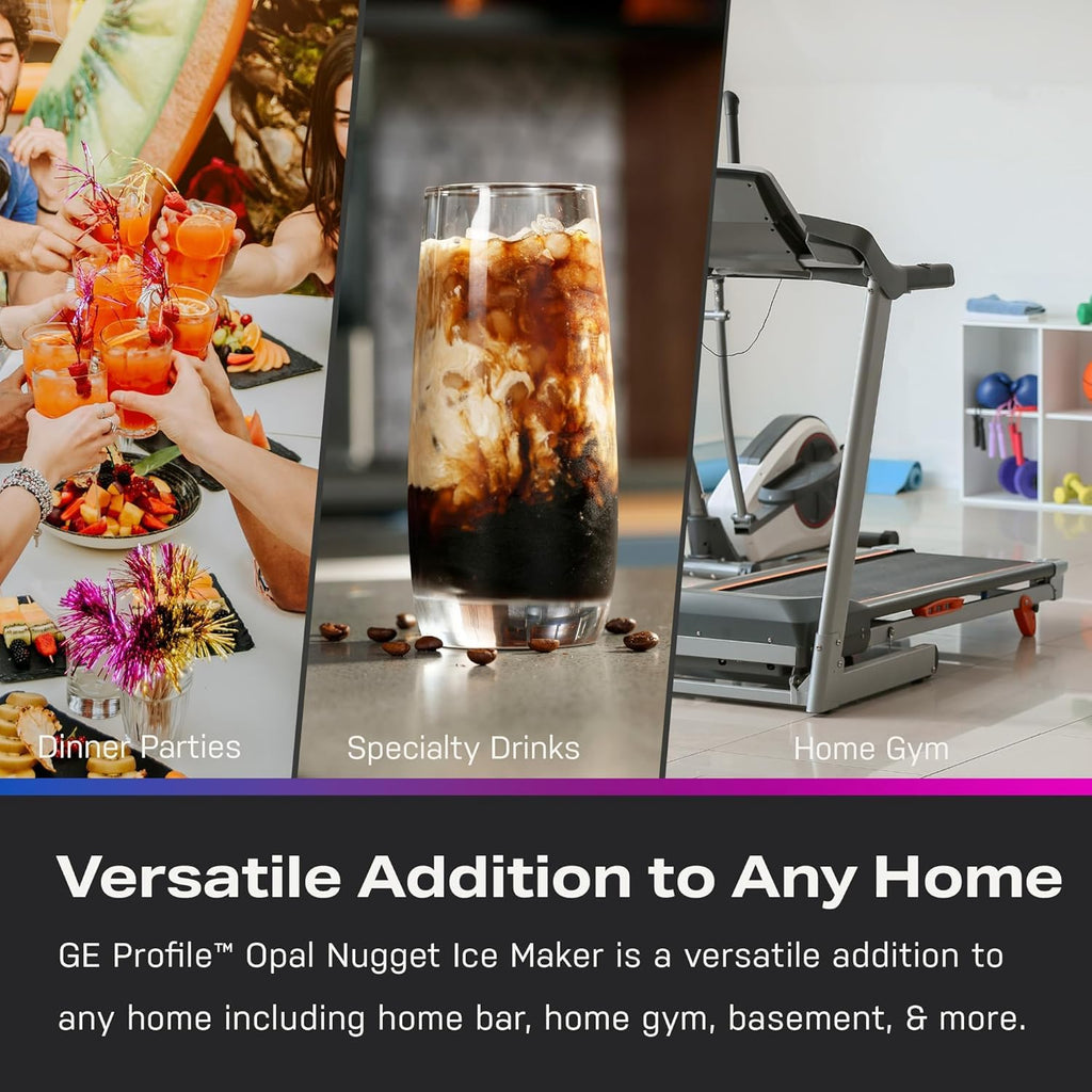 GE Profile Opal Ultra, Countertop Nugget Ice Maker, 1 Gal XL Side Tank, *Amazon Exclusive*, 38 lbs/Day, Pebble Pellet Crushed Ice Machine, WiFi Black Stainless Steel Jansha Store