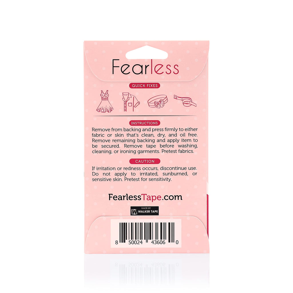Fearless Tape double sided fashion tape strip applied along a fabric hem edge