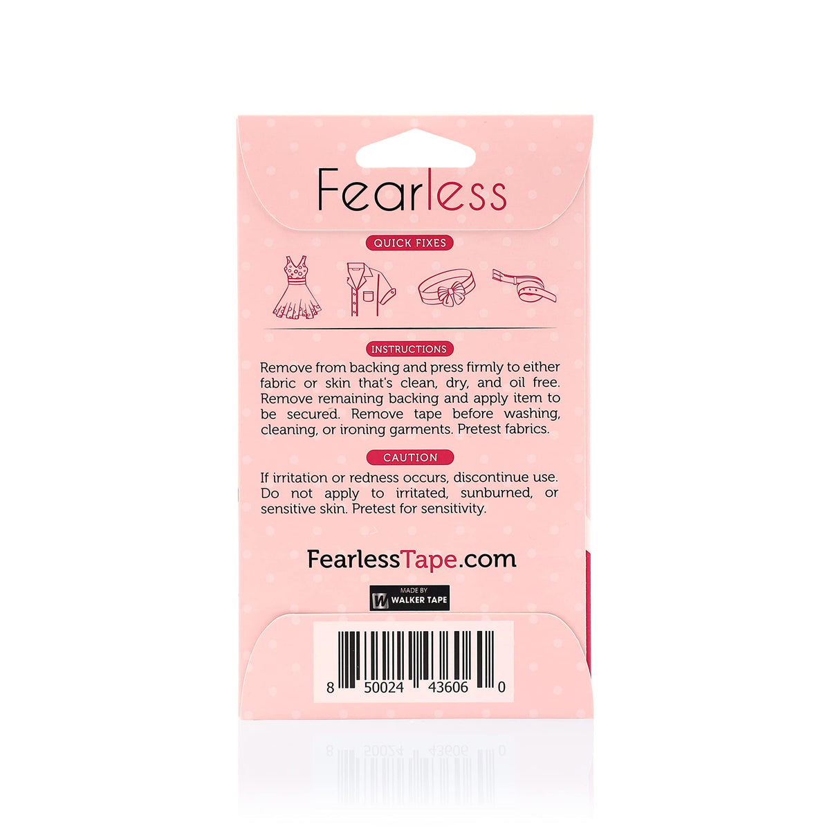 Fearless Tape double sided fashion tape strip applied along a fabric hem edge