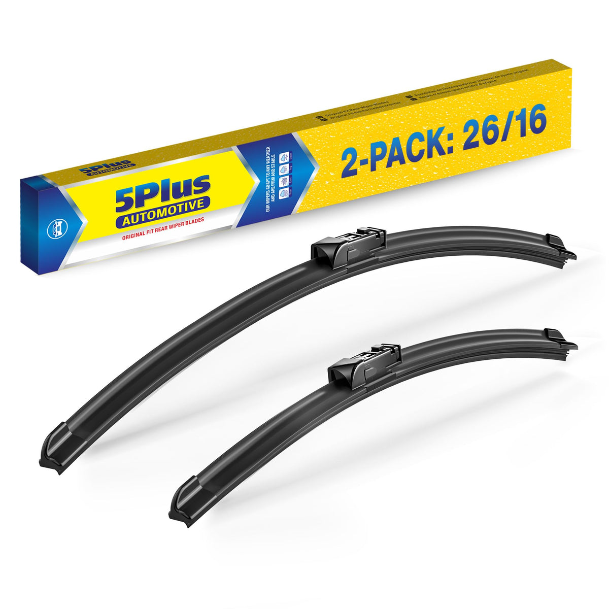 5 PLUS 20" Wiper Blades 2 Pack for J/U HOOK Front Arms,Premium All-Seasons Jansha Store