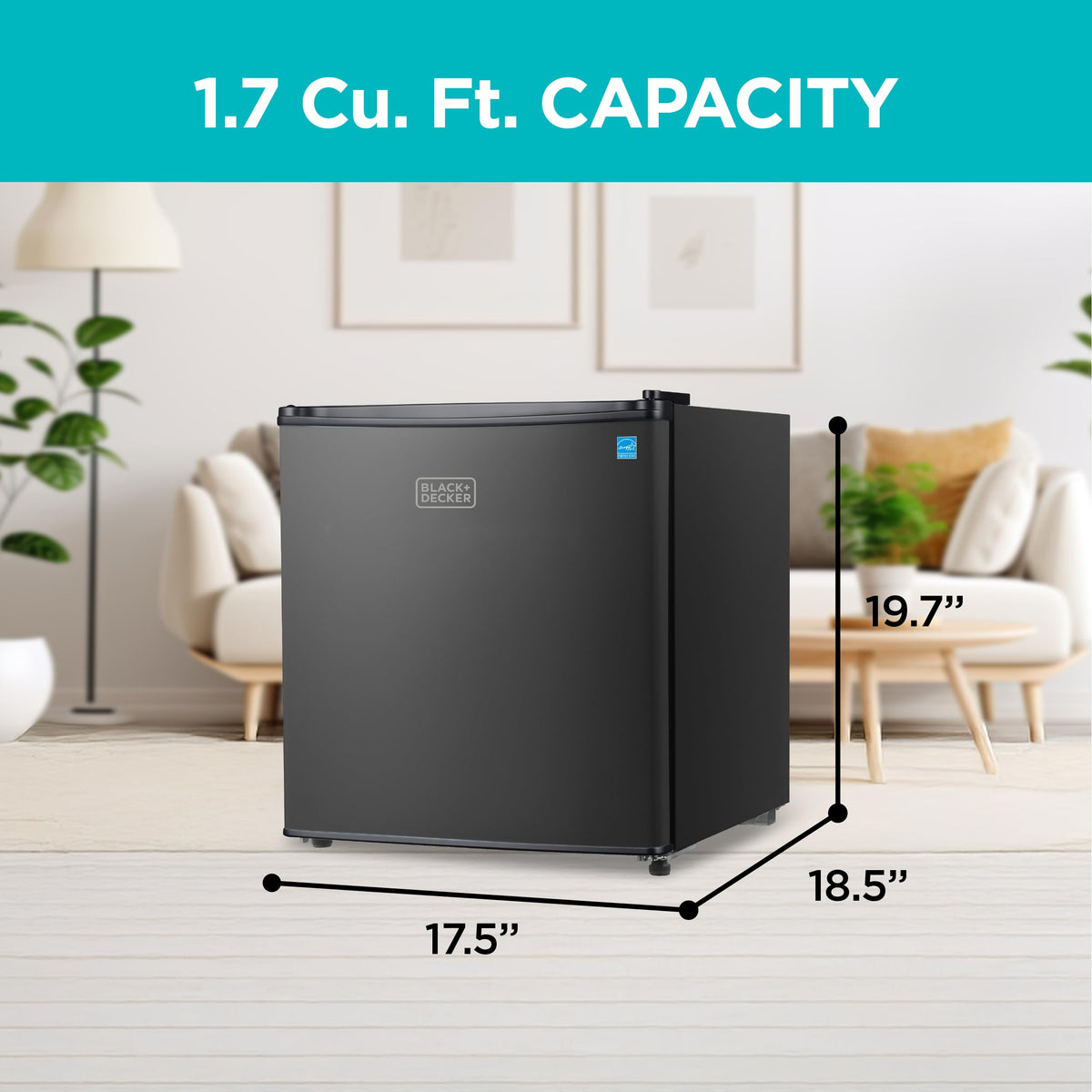 BLACK+DECKER 2.5 Cu. Ft. Compact Refrigerator, BCRK25V, Stainless Look Jansha Store
