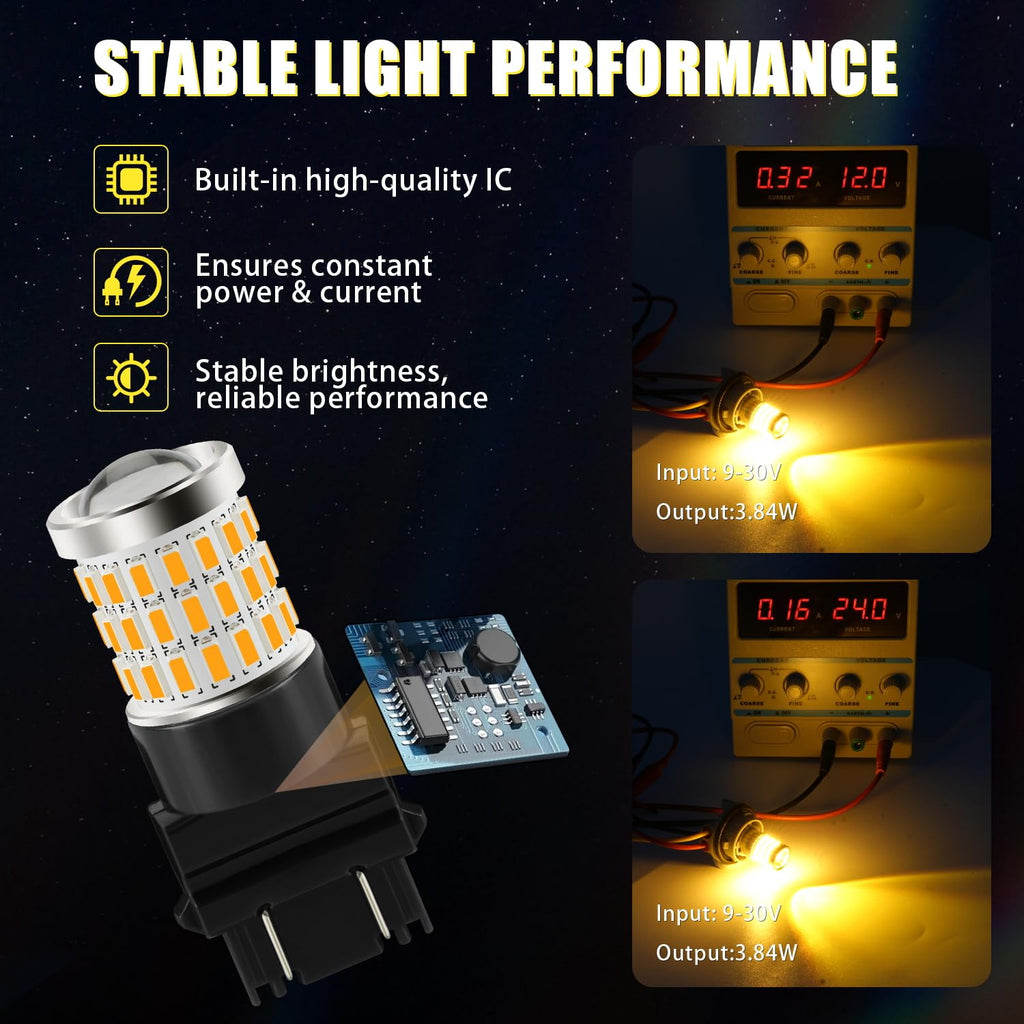 iBrightstar 3157 LED Bulb White, 4157 3156 LED Reverse Light Bulbs Super Bright for Tail Brake Lights Backup Lights Turn Signal Lights, 2 Pack Jansha Store