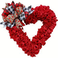 Valentine's Day Wrinkled Hemp Rope Heart-shaped Wreath-0