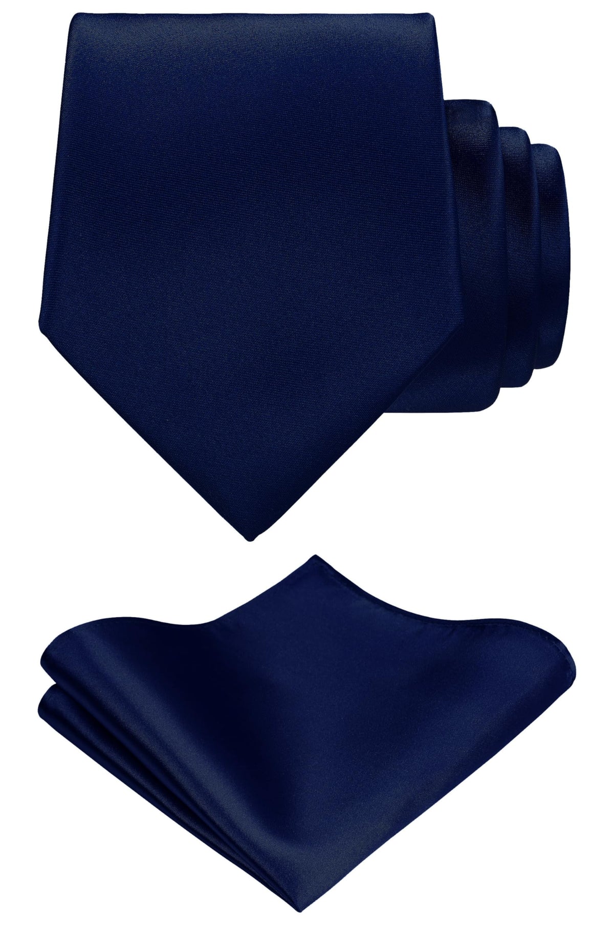 TIE G Solid Satin Woven dyed Color Formal Black Necktie and Pocket Square Sets in Gift Box Jansha Store