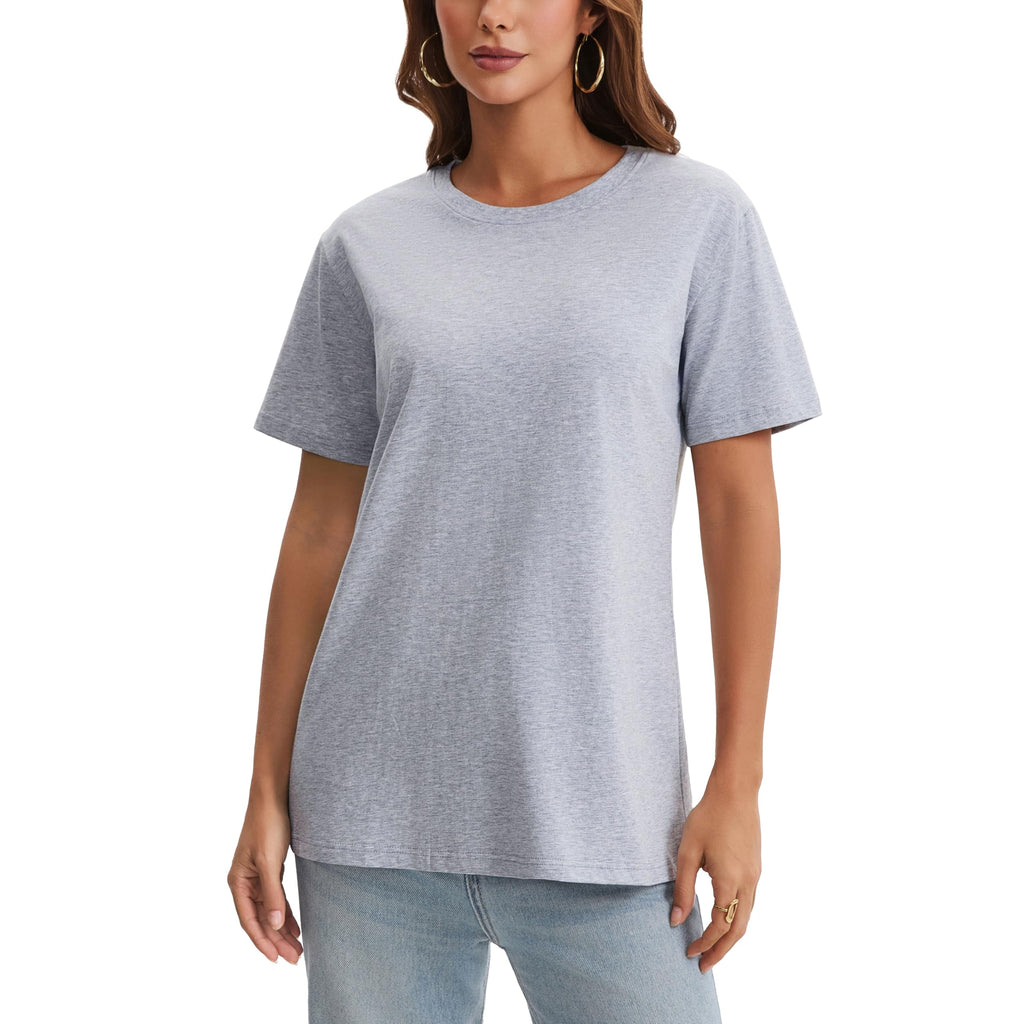BJY Cotton Basic T Shirts for Women,Crew Neck Short Sleeve Summer Shirts(2XS-3XL, 20+ Color) Jansha Store