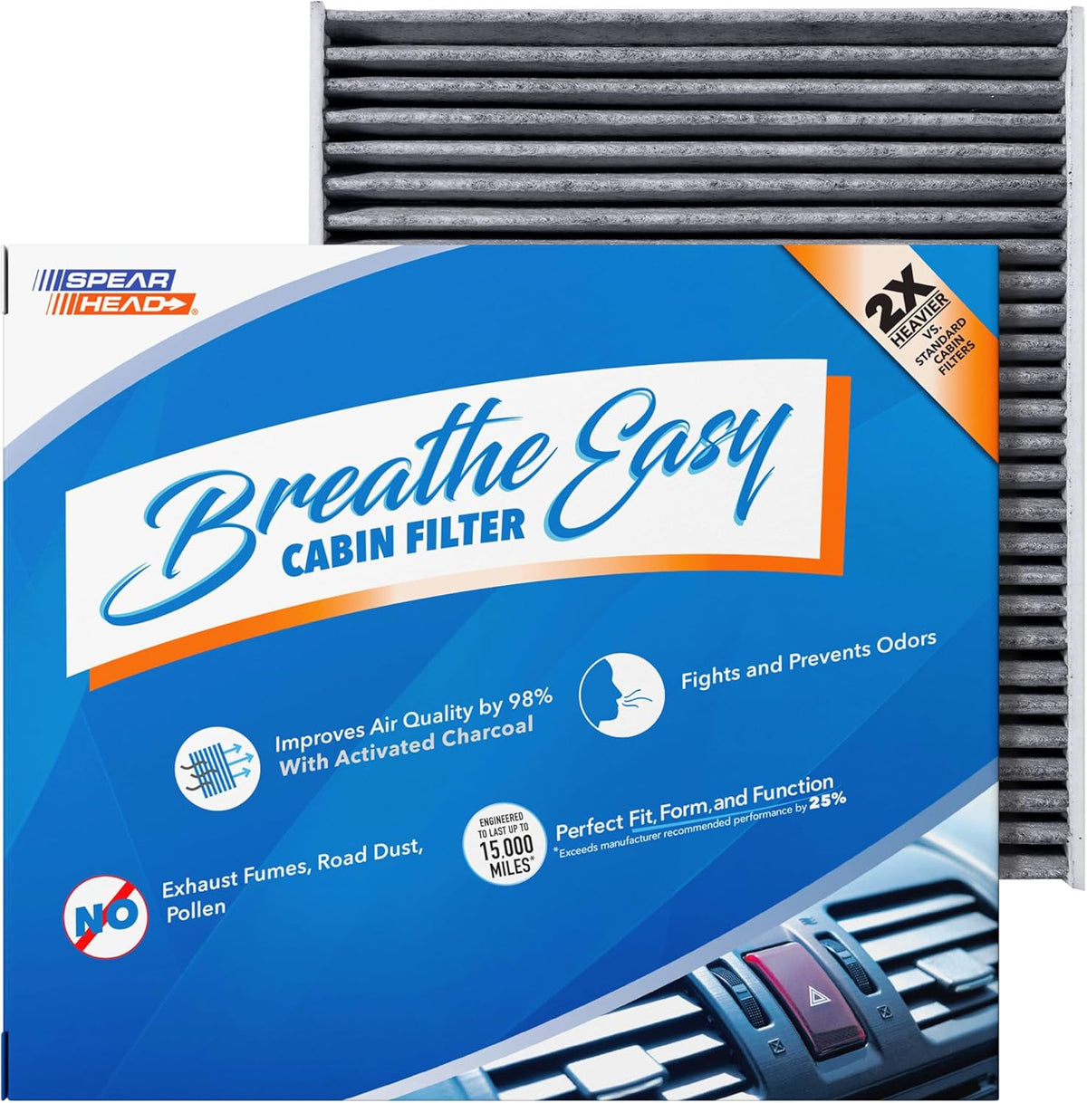 Spearhead Odor Defense Breathe Easy AC & Heater Cabin Air Filter (BE-157) Jansha Store