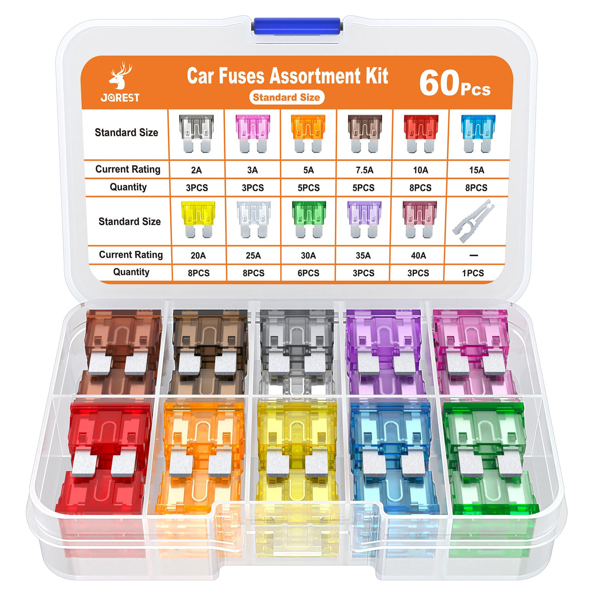 JOREST 300Pcs Car Fuse Assortment Kit, 160 Mini Blade Fuses Automotive + 90 Standard Auto Fuses + 50 Micro + Puller – Replacement for RV Camper Boat Truck (2Amp 3A 5A 7.5A 10A 15A 20A 25A 30A 35A 40A) Jansha Store