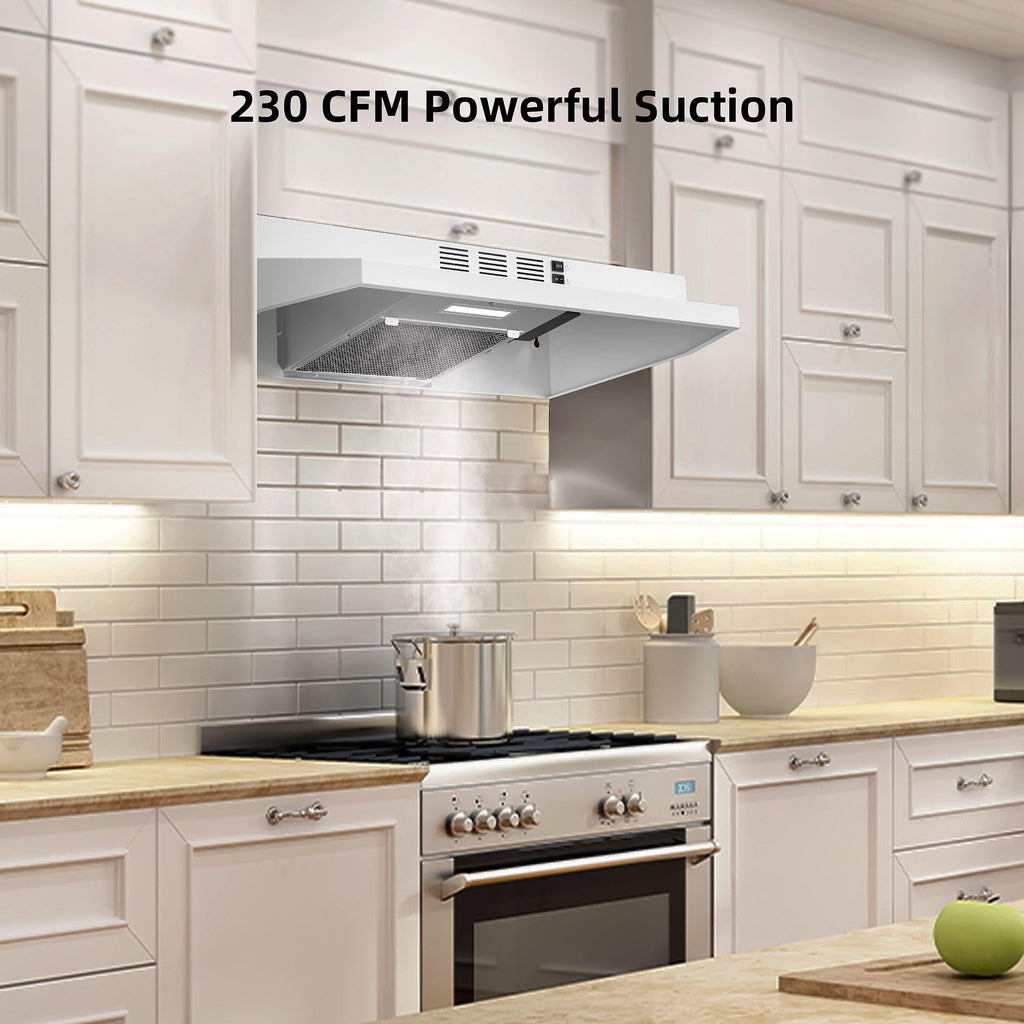 SNDOAS Range Hood 30 inch Under Cabinet, Ducted/Ductless Convertible Kitchen Hood, Stainless Steel Vent Hood with LED Light,Under Cabinet Hood with 2 Speed Exhaust Fan,Black Jansha Store