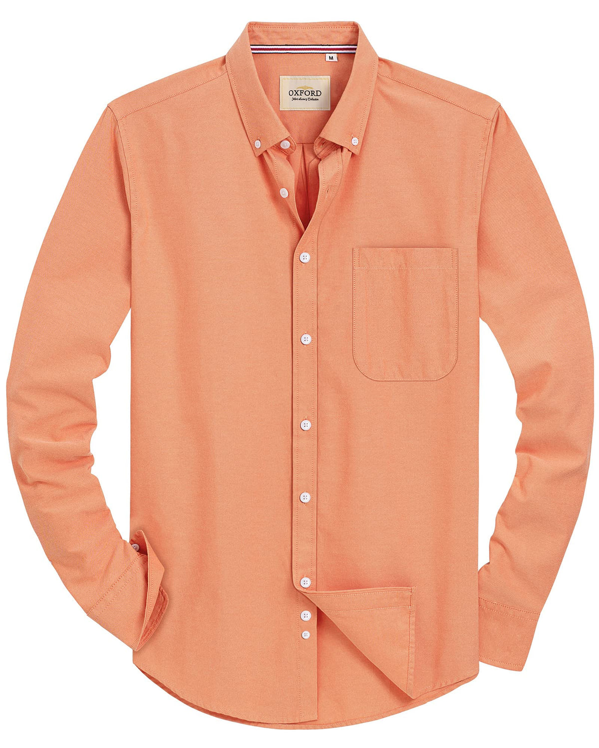 Alimens & Gentle Mens Solid Oxford Shirt Long Sleeve Dress Shirt Work Casual Button Down Shirts with Pocket Jansha Store