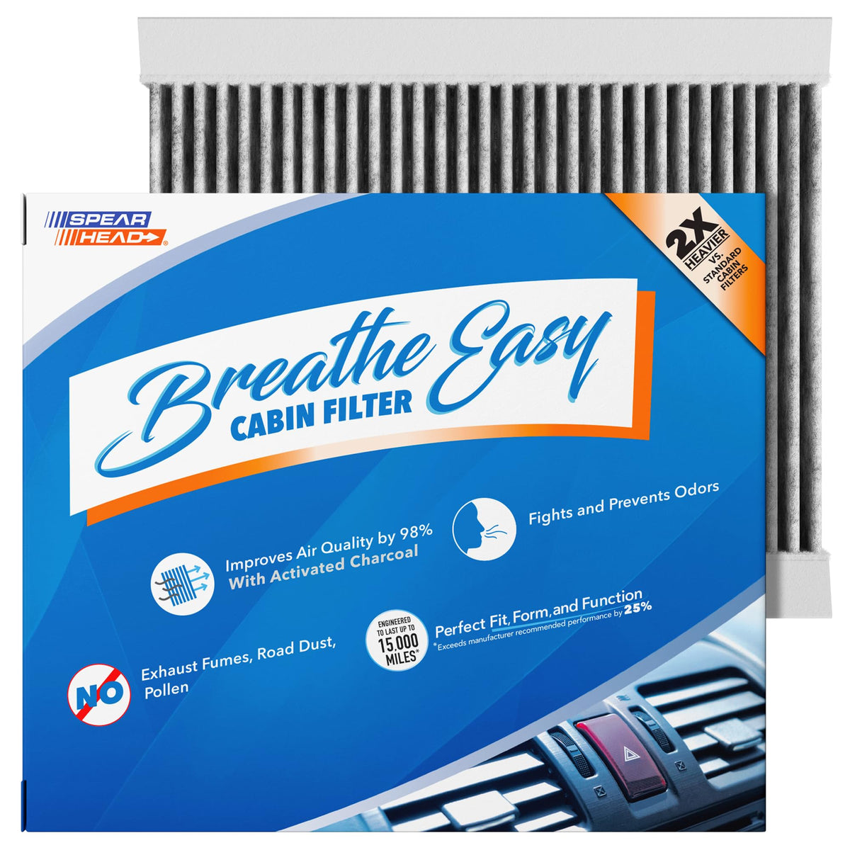 Spearhead Odor Defense Breathe Easy AC & Heater Cabin Air Filter (BE-157) Jansha Store