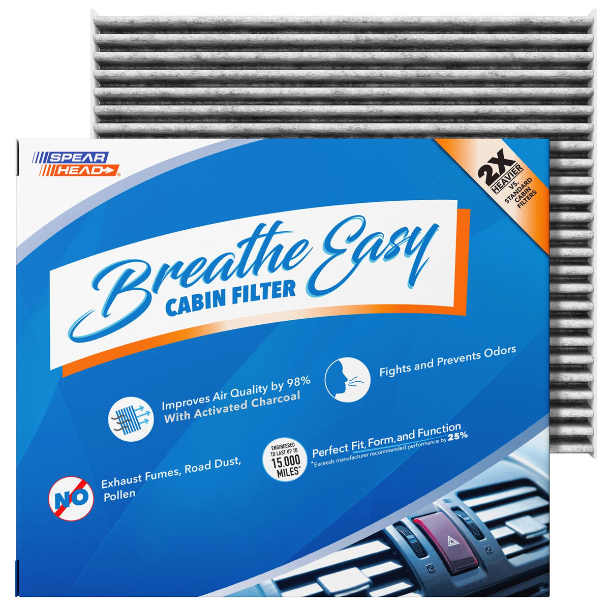 Spearhead Odor Defense Breathe Easy AC & Heater Cabin Air Filter (BE-157) Jansha Store