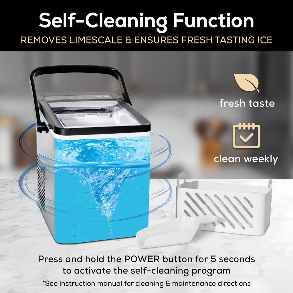 Igloo Premium Self-Cleaning Countertop Ice Maker Machine, Handled Portable Ice Maker, Produces 26 lbs. in 24 hrs. with Ice Cubes Ready in 6-8 Minutes, Comes with Ice Scoop and Basket Jansha Store