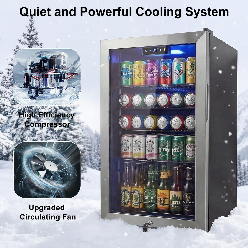 24 Inch Upgraded Dual Zone Wine and Beverage Refrigerator Cooler Jansha Store