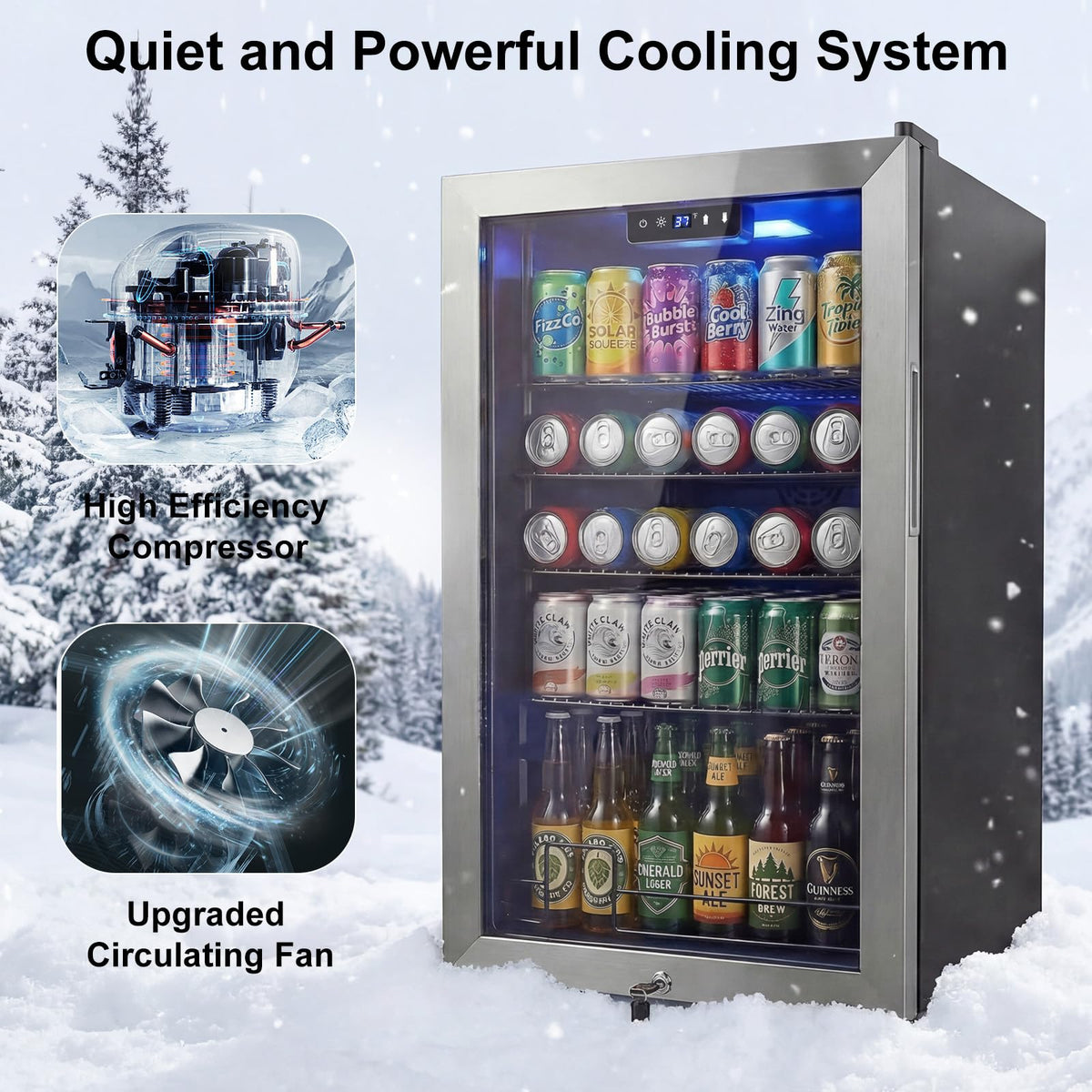 24 Inch Upgraded Dual Zone Wine and Beverage Refrigerator Cooler Jansha Store