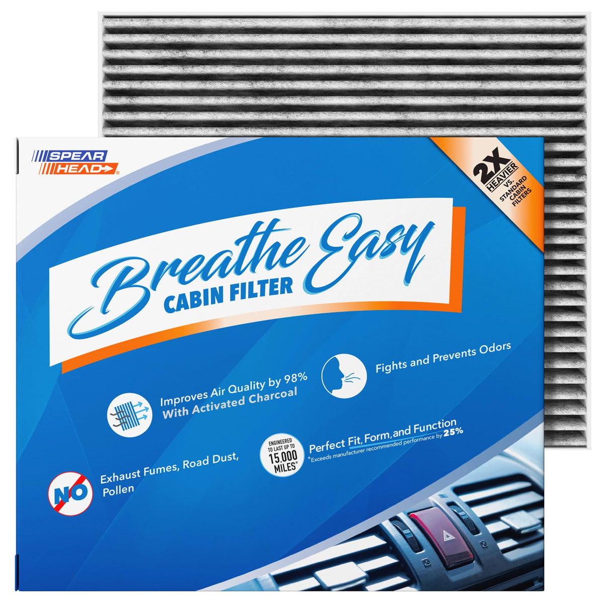 Spearhead Odor Defense Breathe Easy AC & Heater Cabin Air Filter (BE-157) Jansha Store
