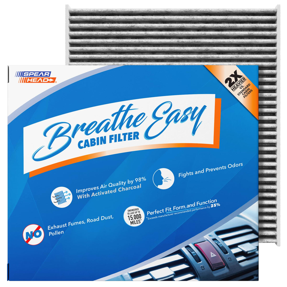 Spearhead Odor Defense Breathe Easy AC & Heater Cabin Air Filter (BE-157) Jansha Store