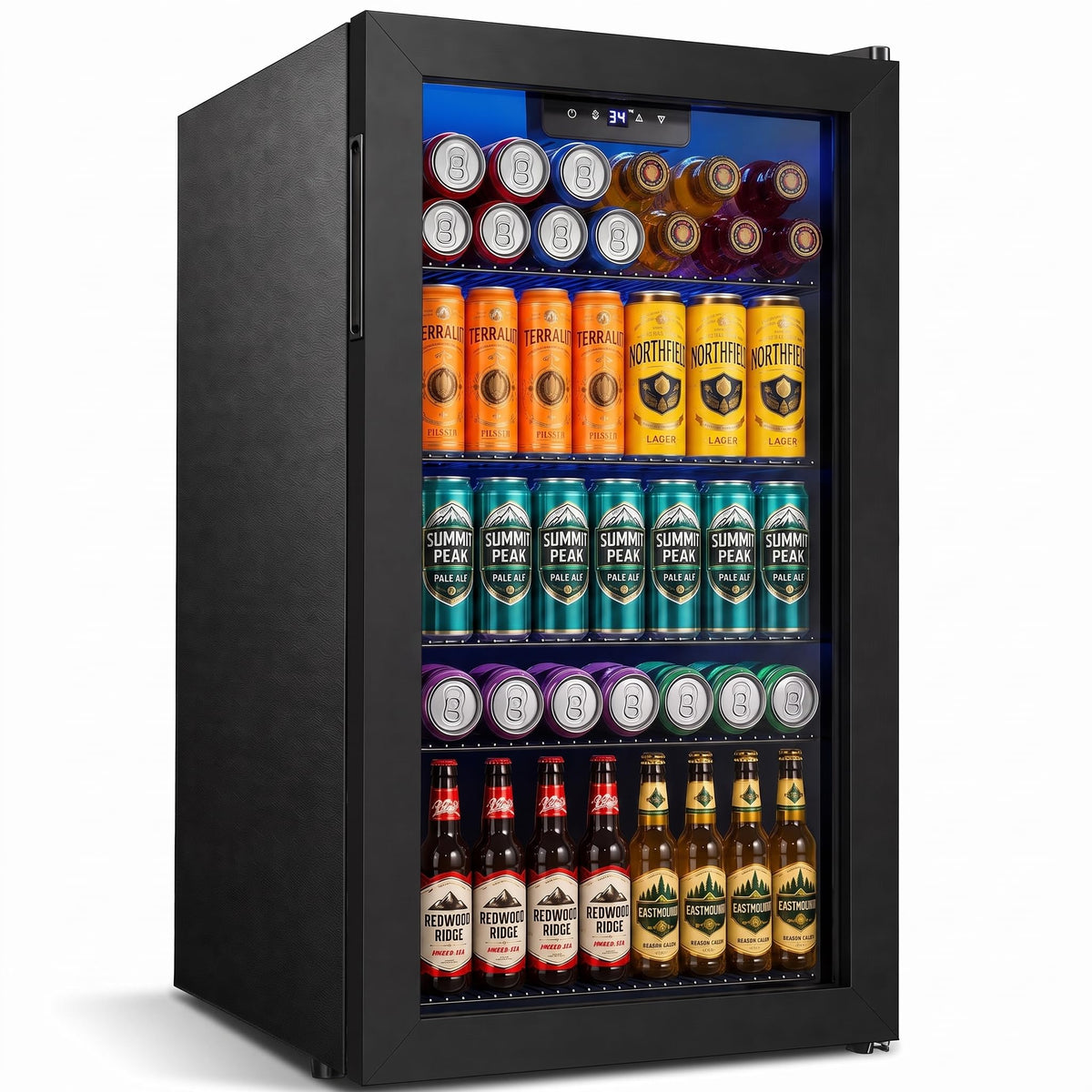 Feelfunn 24 Can Beverage Refrigerator, Mini Fridge, Black Jansha Store