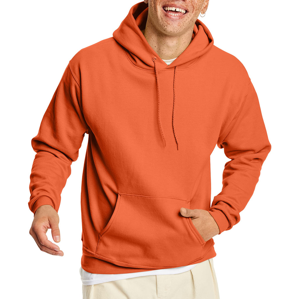 Front view of the hoodie with hands in the kangaroo pocket for a casual look