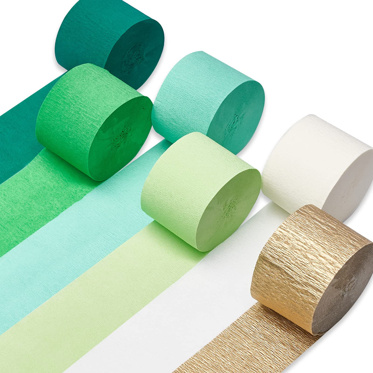 PartyWoo Pastel Crepe Paper Streamers 6 Rolls 492 FT Streamers Jansha Store