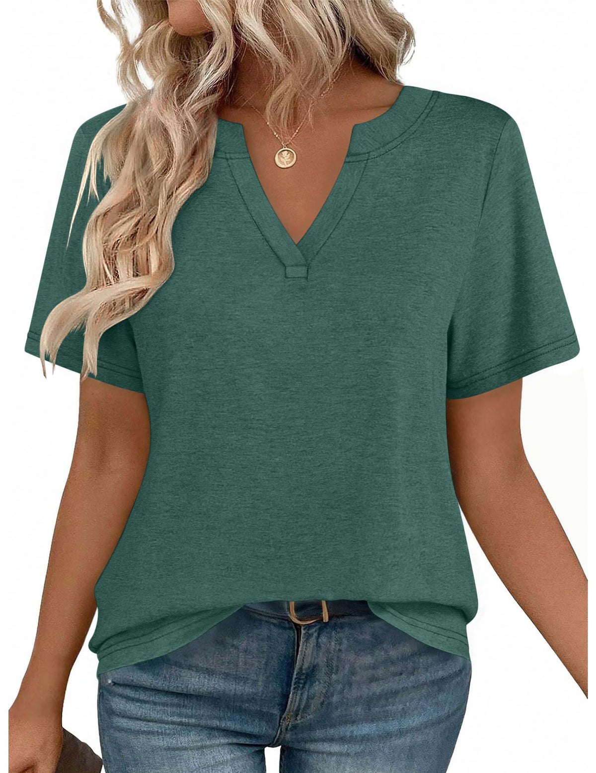 Zeagoo Womens Tops Short Sleeve V Neck Tee Shirts Cute Dressy Casual Jansha Store