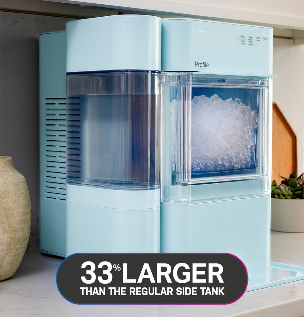 GE Profile Opal Ultra, Countertop Nugget Ice Maker, 1 Gal XL Side Tank, *Amazon Exclusive*, 38 lbs/Day, Pebble Pellet Crushed Ice Machine, WiFi Black Stainless Steel Jansha Store