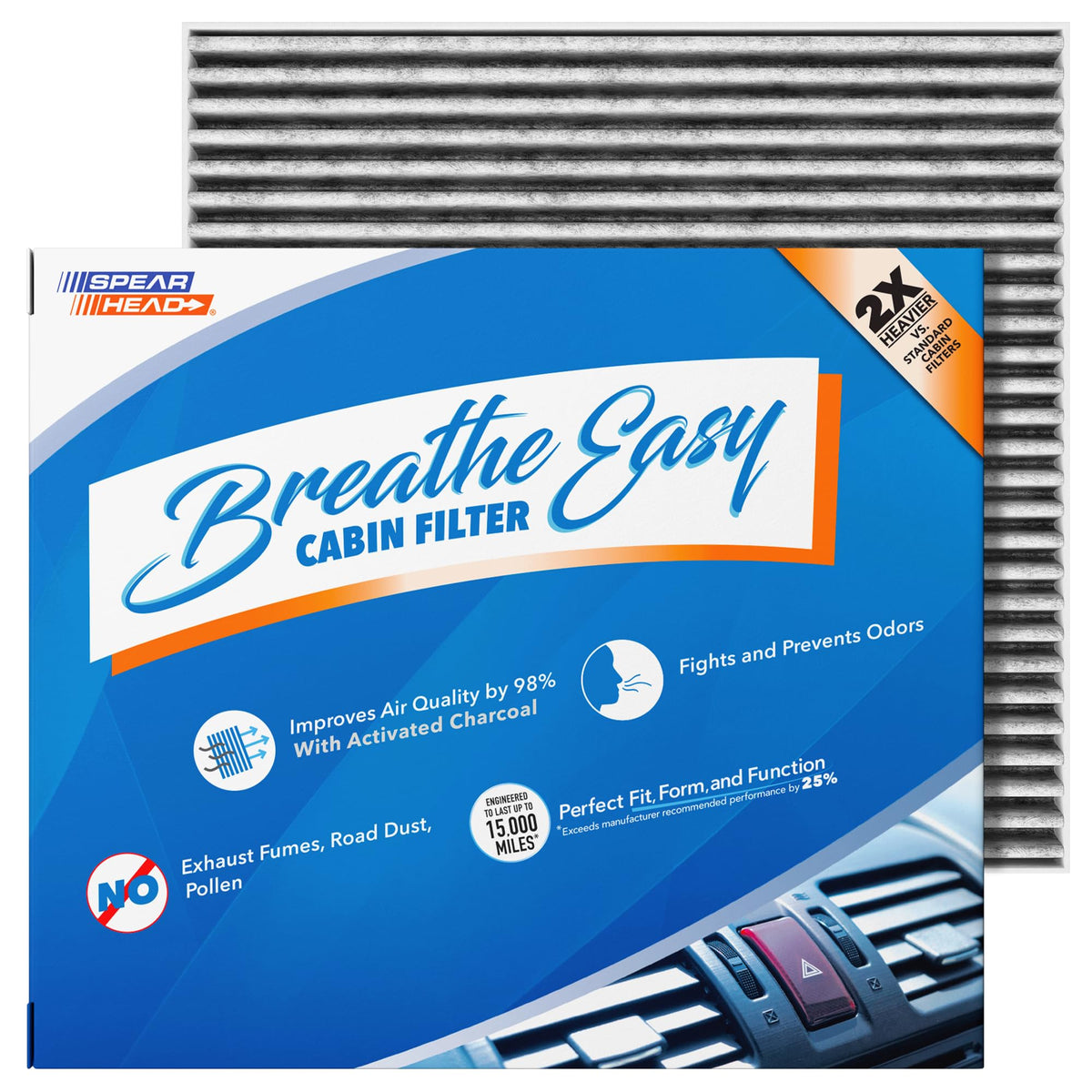 Spearhead Odor Defense Breathe Easy AC & Heater Cabin Air Filter (BE-157) Jansha Store