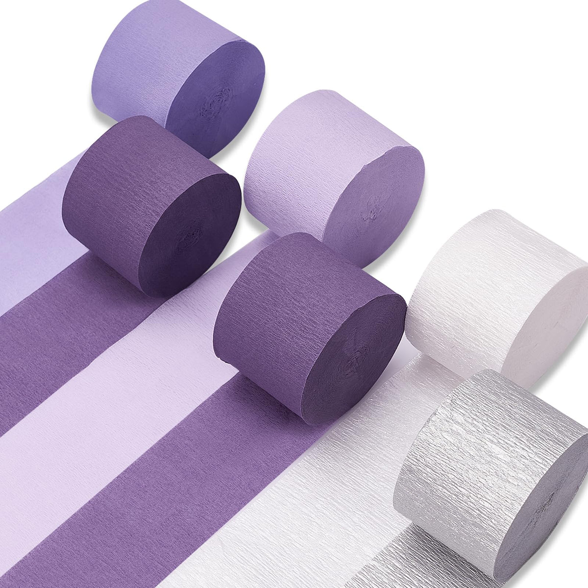 PartyWoo Pastel Crepe Paper Streamers 6 Rolls 492 FT Streamers Jansha Store