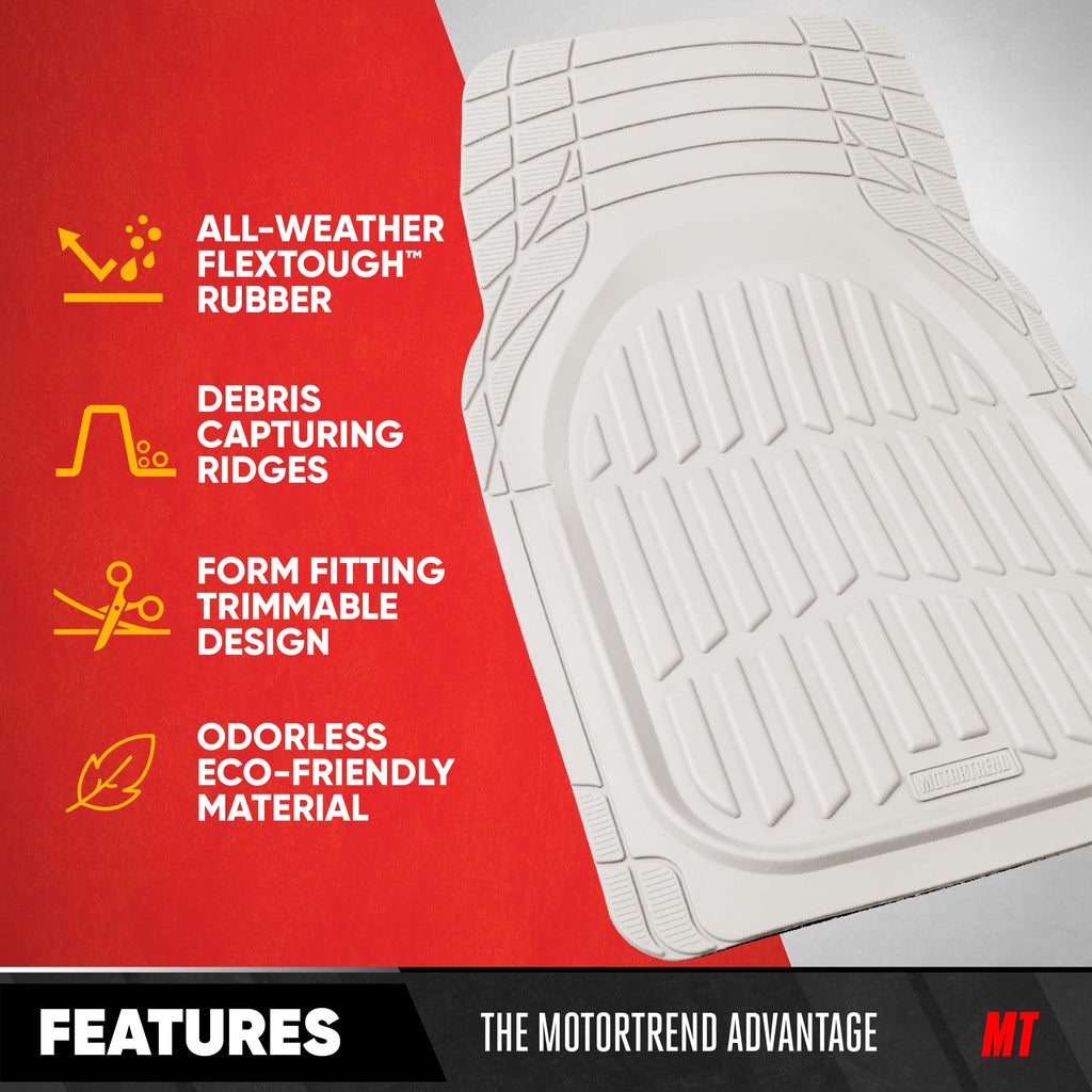 Motor Trend FlexTough Floor Mats for Cars, Black Deep Dish All-Weather Car Mats, Waterproof Trim-to Fit Automotive Floor Mats for Cars Trucks SUV, Universal Floor Liner Car Accessories Jansha Store
