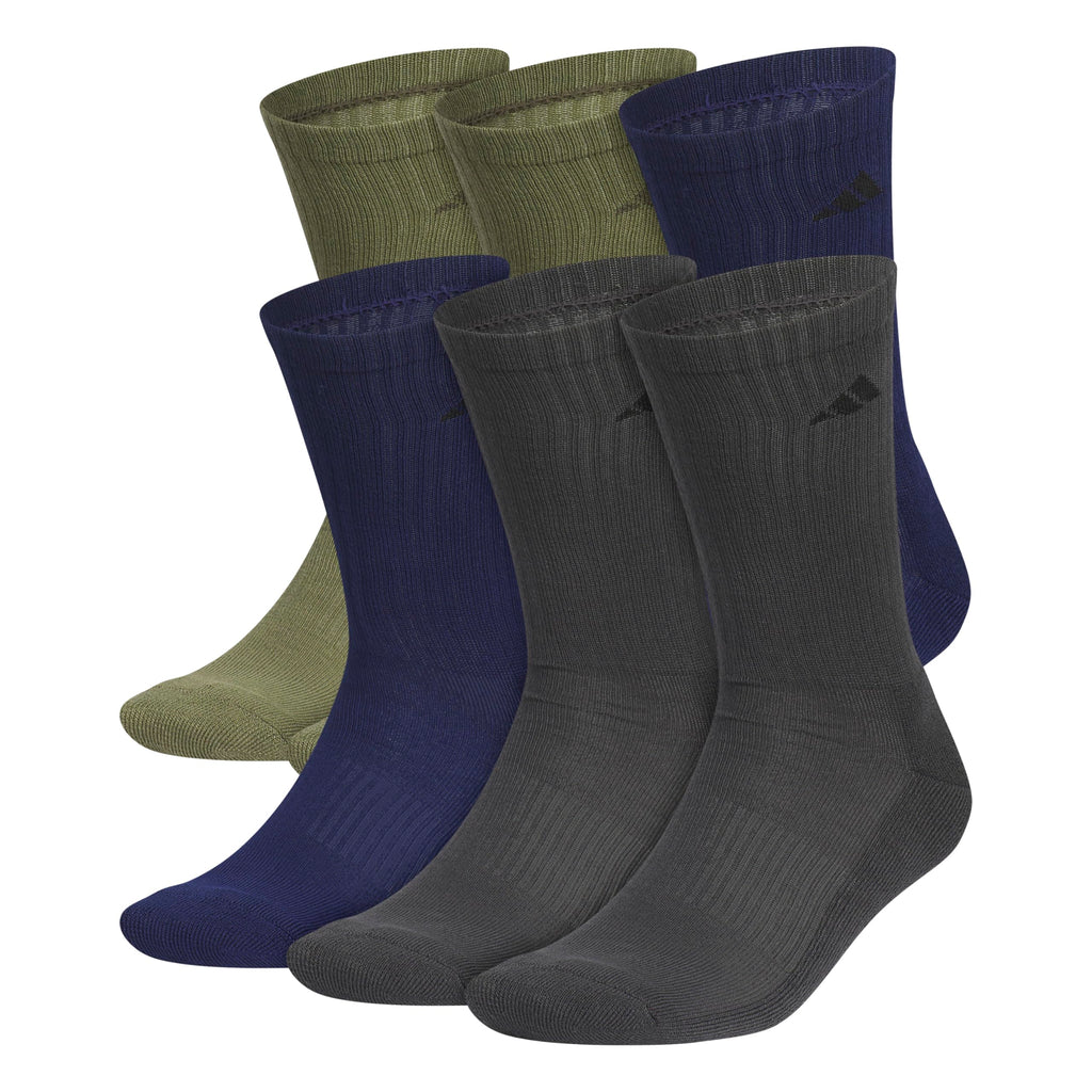 adidas Mens Athletic Cushioned 6-Pack Crew Socks Casual - Green Jansha Store