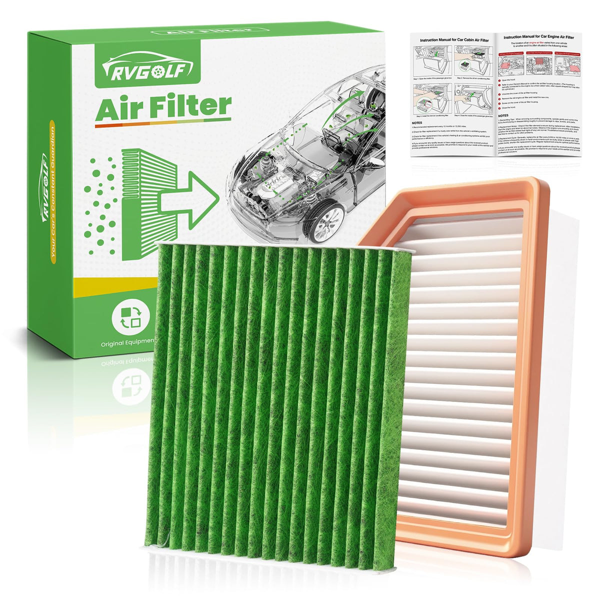 Not for Hybrid, Engine+Cabin Air Filter Fit 2015-2019 Sonata 2.4L (Gas) Jansha Store